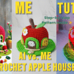 Learn how to crochet a cute and cozy apple house with this free crochet pattern and video tutorial. Perfect for fall decor, gifts, or fairy garden themes!