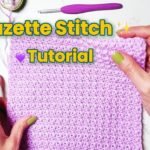 Suzette Crochet Stitch tutorial swatch in purple yarn – beginner-friendly crochet stitch for blankets, scarves, dishcloths, and baby blankets.