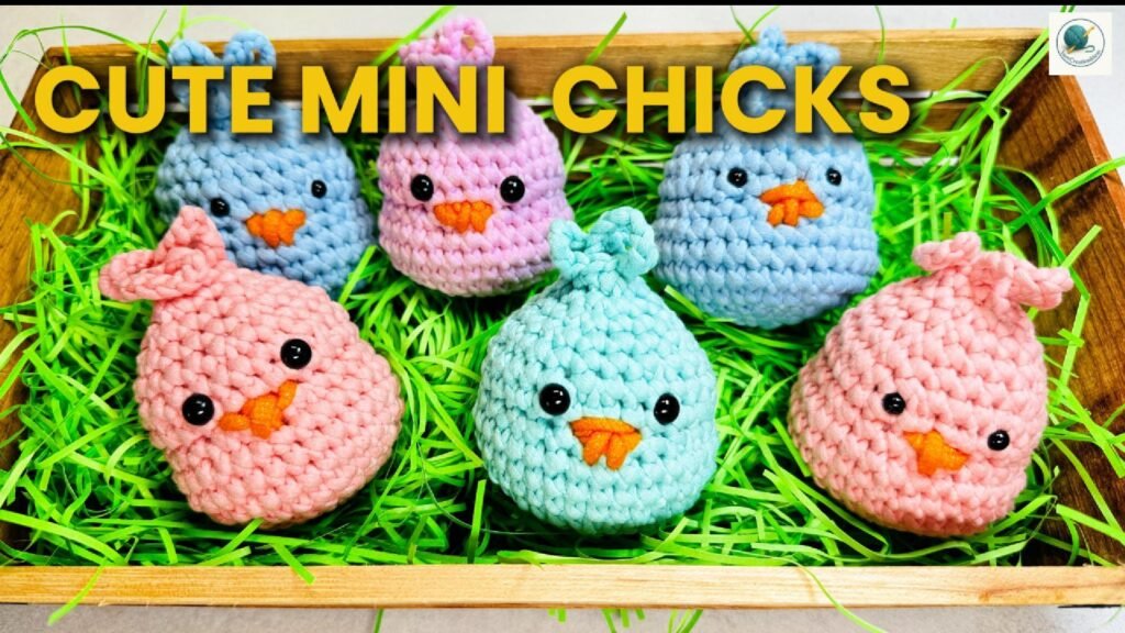 Cute pastel crochet mini chicks amigurumi free pattern for beginners